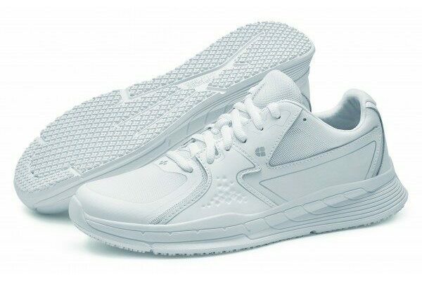 Condor lightweight work trainers in white, featuring a superior slip-resistant outsole