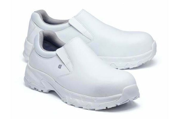 White and black Brandon slip-resistant shoe styles