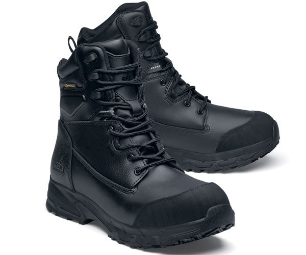 Black Delvin slip-resistant boots with ICE Pro Sole and composite toe cap