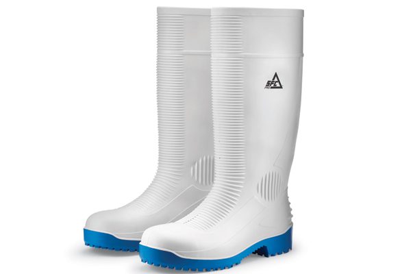 Bastion waterproof boot in white with PVC uppers and outsoles