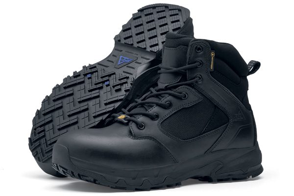Waterproof Defense Mid boot with side zip and blood-borne-pathogen-resistant protection